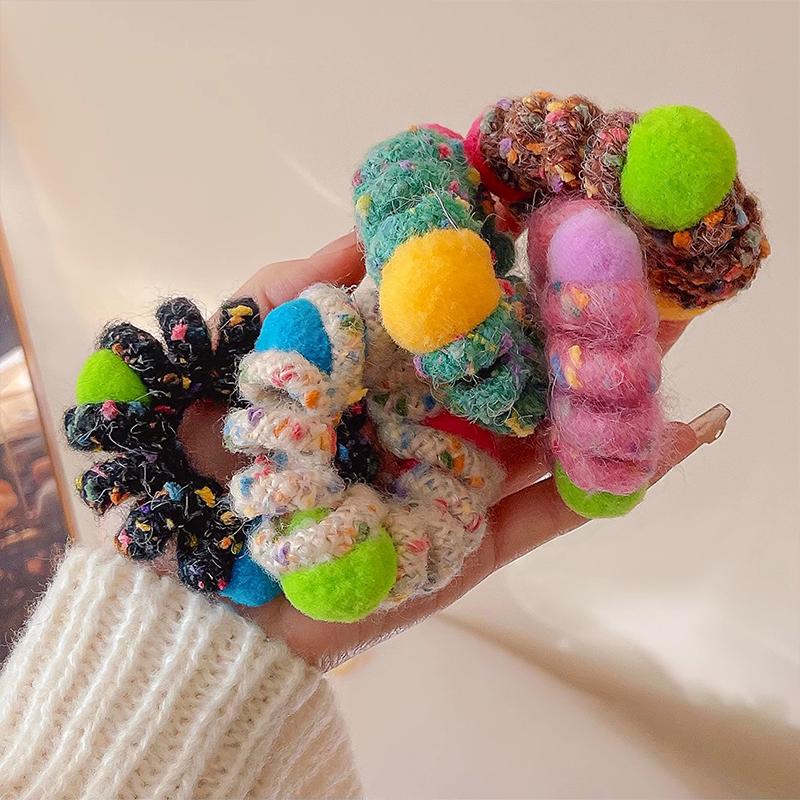 1 Piece of Simple and Fresh High Elasticity Fashionable Telephone Coil Rubber Band Matte Hair Accessory 7 * 7 * 2cm