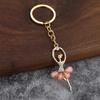 2Pcs Ballerina Keychain Pendant Lightweight Metal Rhinestone Keychain Portable Elegant Bag