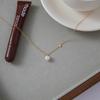 Yori Glass Pearl Geometric Pendant Necklace 18K Gold PVD Plated Popular Daily Classy Waterproof Jewelry Gift Accessory