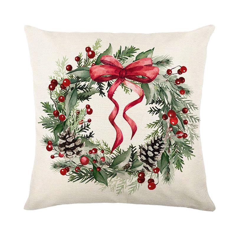 Christmas Pillowcases Holiday Decorations Living Room Sofa Cushion Covers Bedroom Pillow Covers(Without Pillow Core)