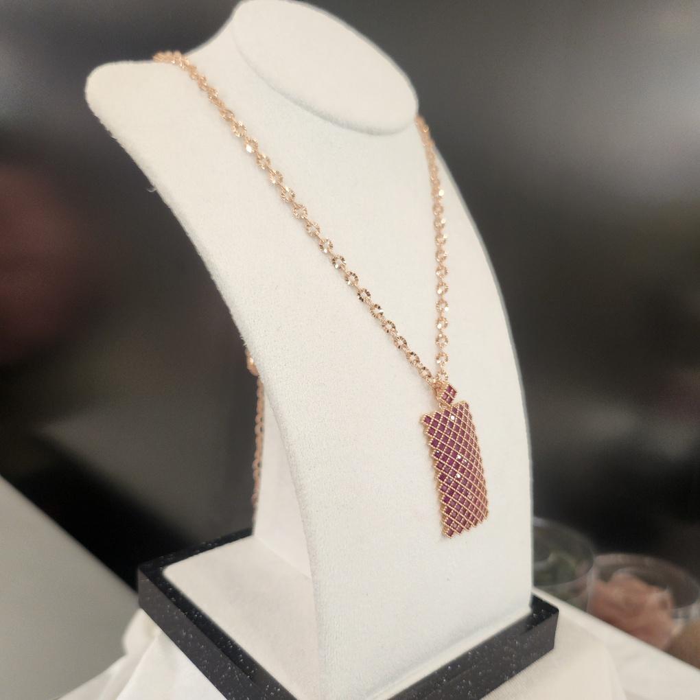 Atria Square Ruby N Red Necklace JTONEKK0006RBF