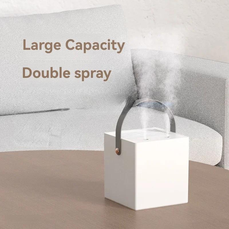 

Новый квадратный USB-увлажнитель воздуха для дома, простой двойной распылитель, офисный креативный подарок, бесшумный увлажнитель воздуха розовый