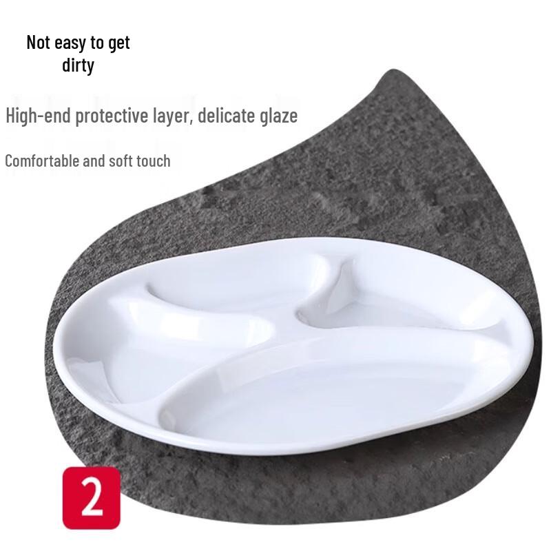 Thickened Melamine 6-Compartment Meal Tray