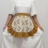 Half-waist women's outdoor picnic camping cotton small daisy embroidered white half-length apron