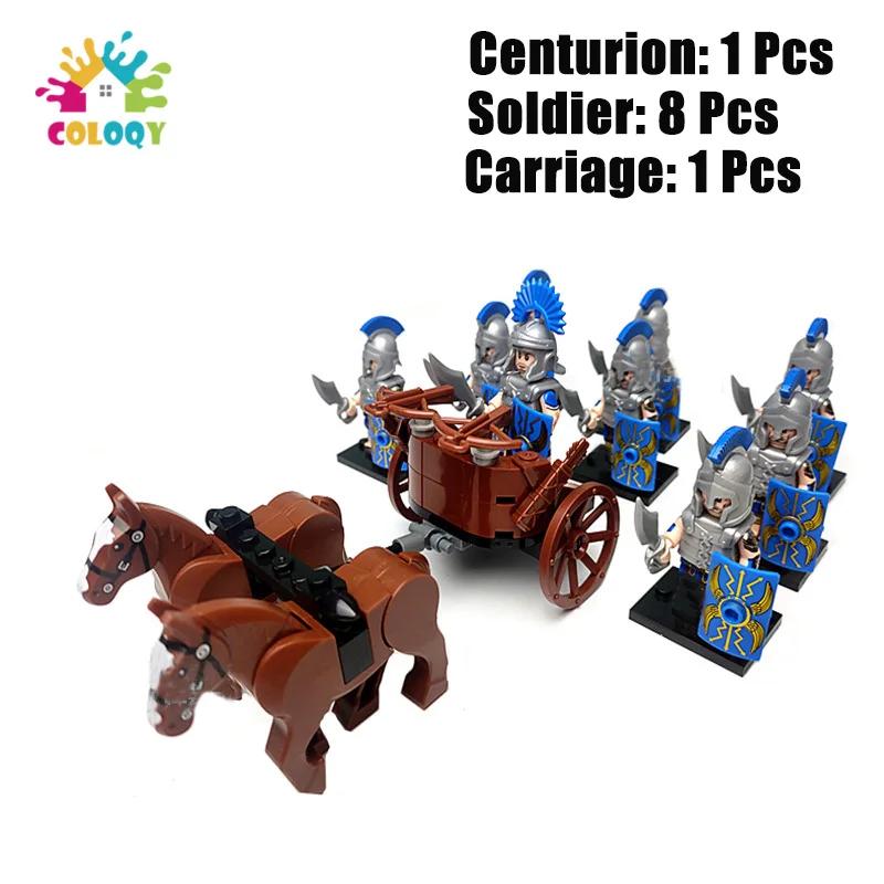 Kids Toys Roman Legion Building Blocks Medieval Knight Warhorse Cavalry Soldiers Figures Toys For Kids Christmas Gifts