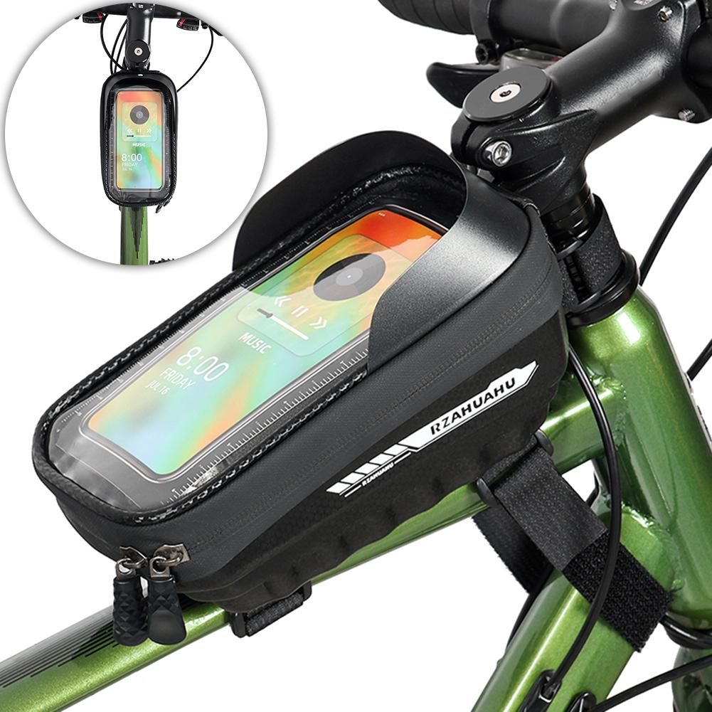 EVA Bicycle Front Frame Bag Touch Screen Bicycle Bag Bike Phone Bag Bike Pouch Bike Front Top Tube Frame Bag Fit for 7 In Phones