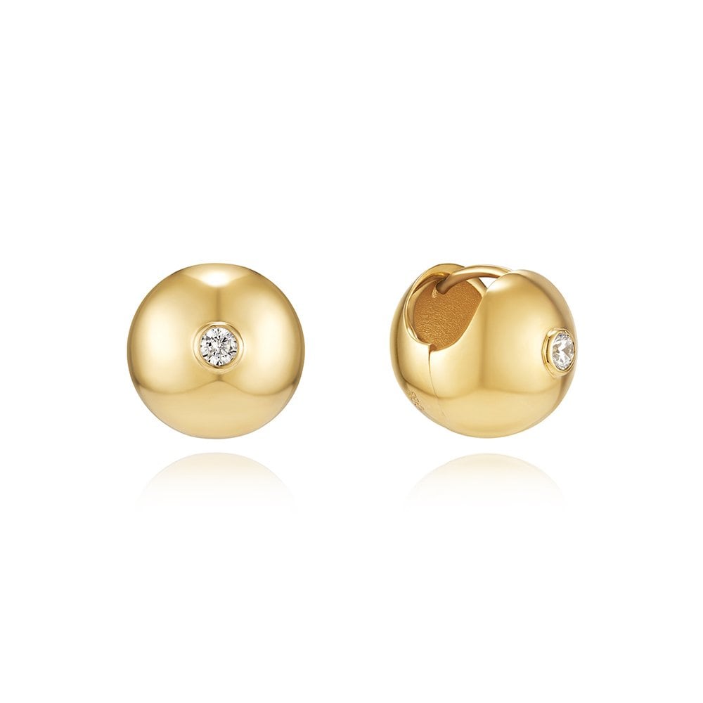 Champagne Full Moon Silver (Y) Point One-Touch Earrings S Hl2E33200Y9Xxx