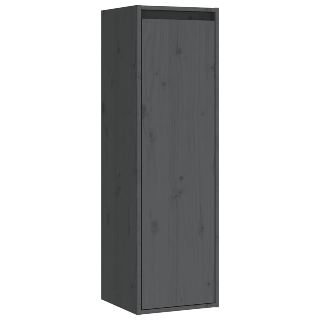 TV Cabinets Set of 4 Gray Solid Pine Wood