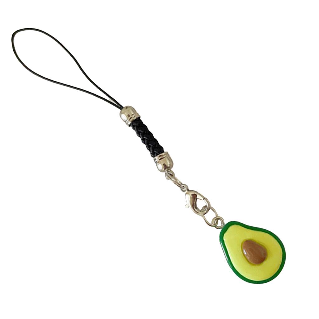 Fashion Phone Charm Avocado Bag Pendant Elegant Fruit Keychain Backpack Keyring Accessory for Personalized Decoration