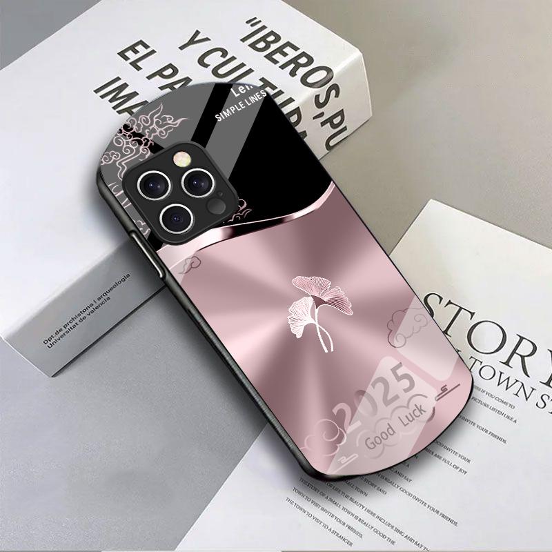 

Radiant Ginkgo Leaves For IPhone 16 Pro Max 16e 15 Pro 14 13 12 Mini 11 XS Max XR 7 8 Plu SE 22 Elliptical Glass Phone Case For iPhone 16 Promax