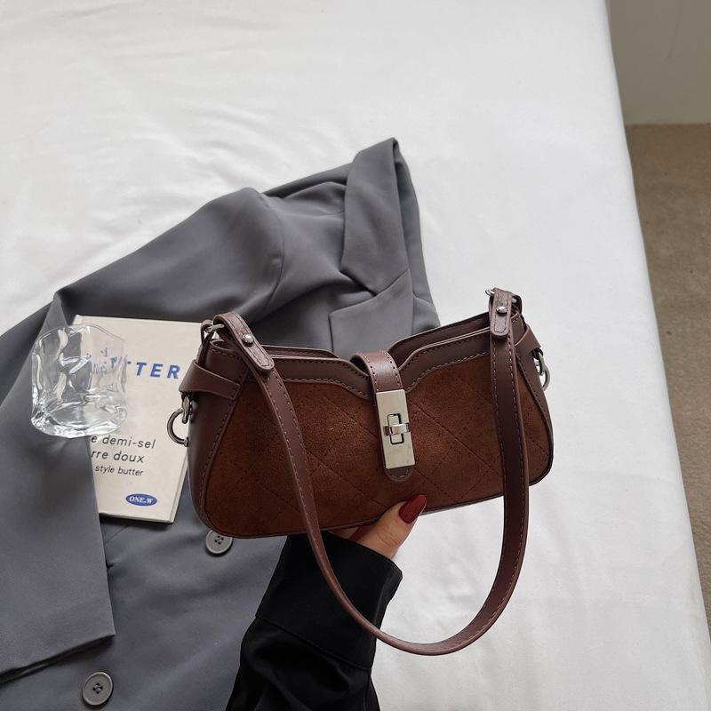 

Сумка женская осенняя новая корейская версия ретро матовая сумка на плечо сумка подмышку сумка-седло модная повседневная сумка-мессенджер темно-коричневого