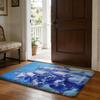 Bloom In Blue Morning Glory Bluebell Floor Mat Soft Flannel Absorbent Mat Non-Slip Rug Home Bedroom Bathroom