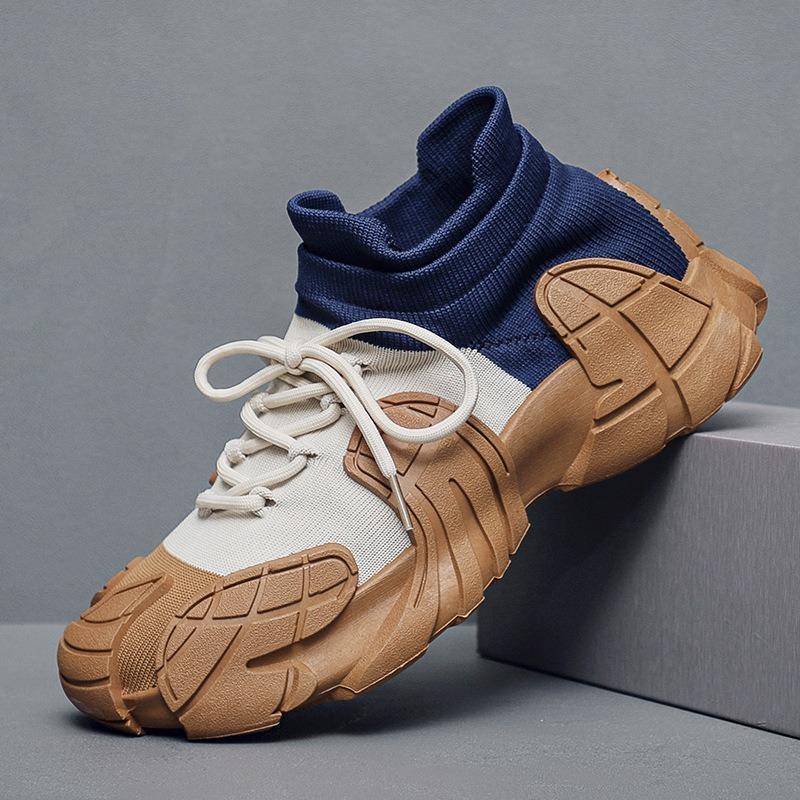 Men Fashion Colorblock Thick Sole Chunky Dad Sneakers Casual Sport Shoes