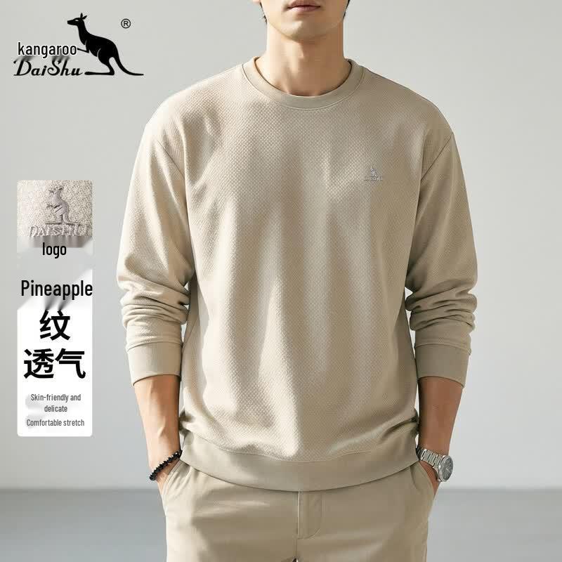 Men s Pineapple Texture Long-Sleeve Round Neck Sweatshirt 3XL