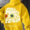 Men's Autumn and Winter Casual Fashion Loose Plus Size Letter Pattern Print Fleece Warm Long Sleeved Hooded Sweatshirt Pullover