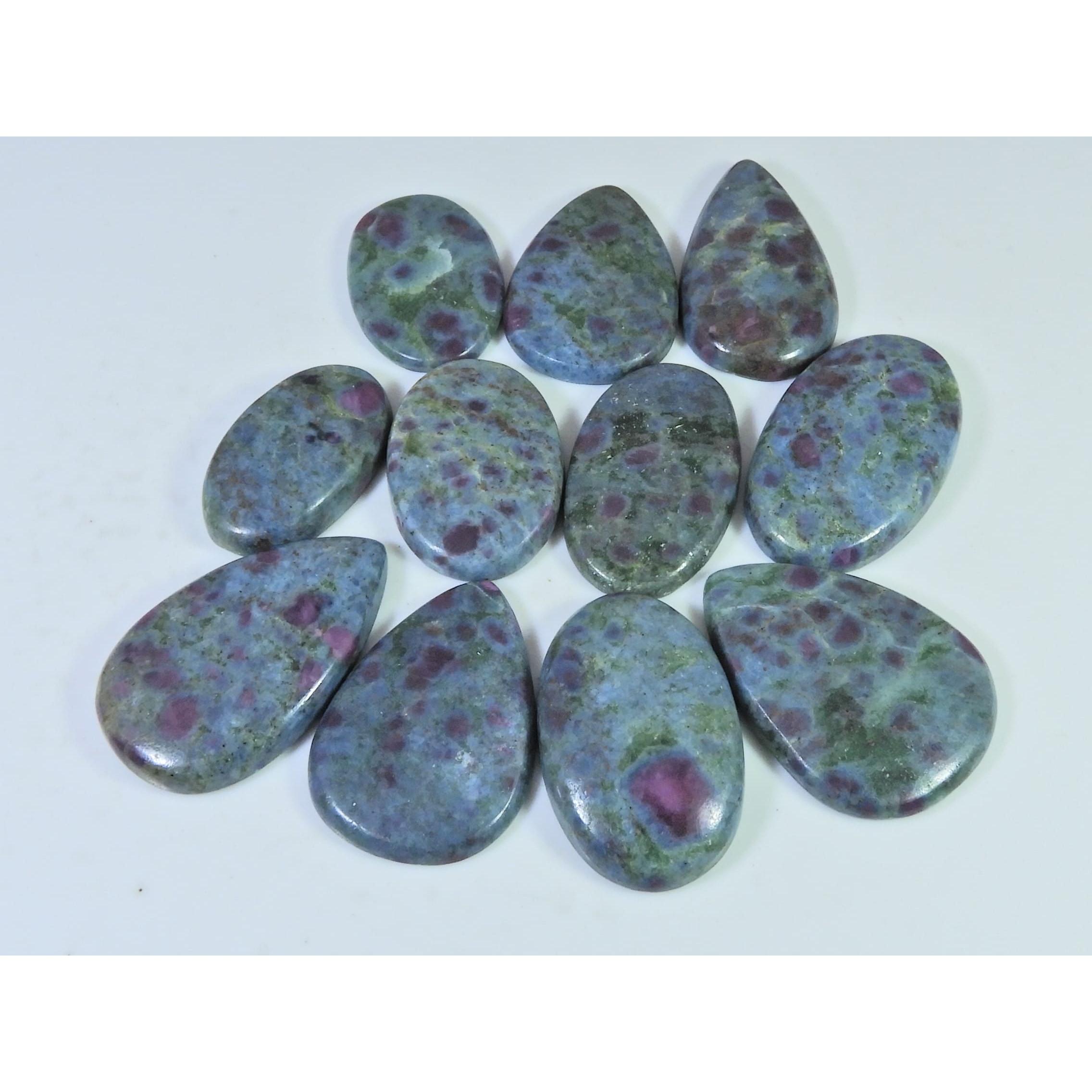404Cts. Natural Ruby in Kyanite Mix Cabochon Loose Gemstone 11 Pcs Lot C-1295
