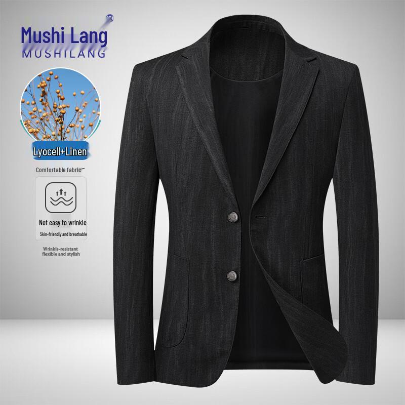 MUSHILANG Men s Linen & Lyocell Blend Casual Blazer XL