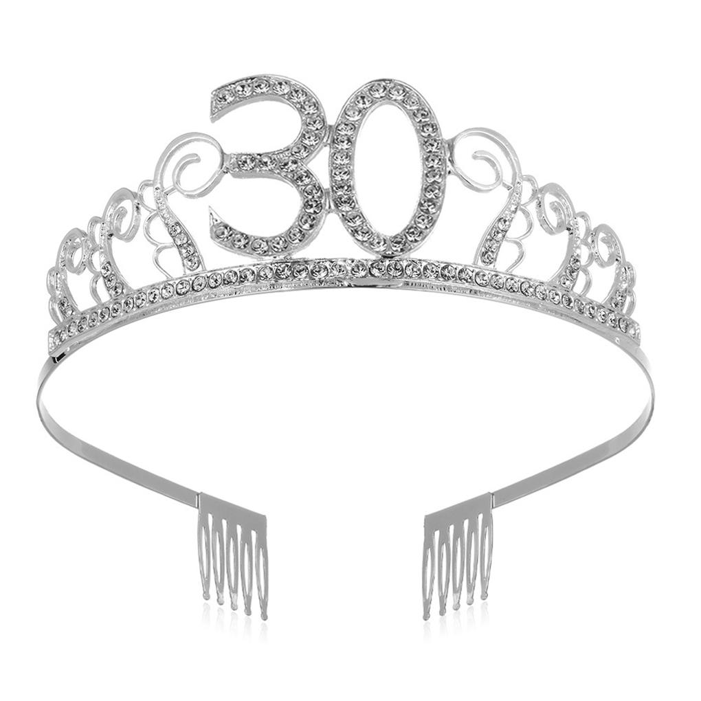 

Birthday Party Crystal Rhinestone Decoration Girls With Combs Supplies Adults Wedding Anniversary Decor Accessories