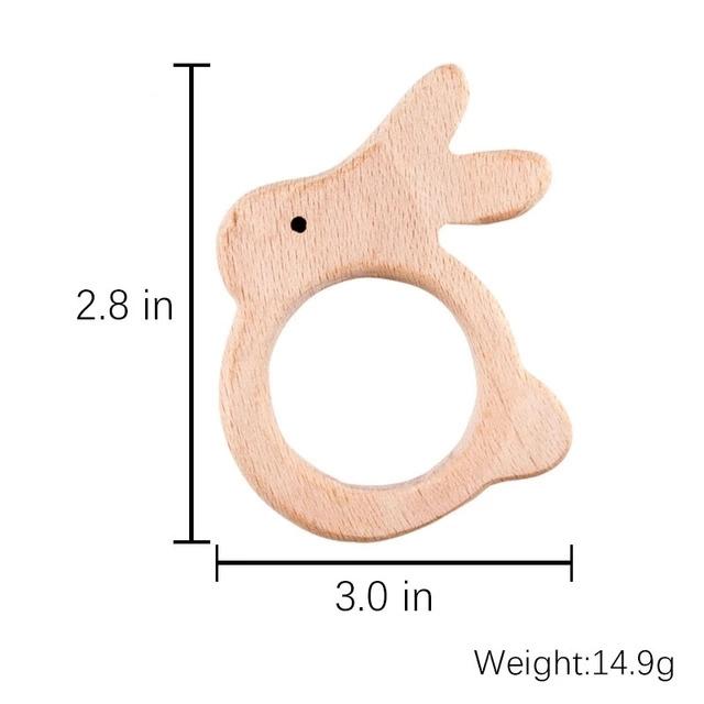 1pc Baby Teether Wooden Animal Pacifier Pendant BPA Free Beech Koala Rodent Baby Gym Accessories Teeth Pendant Children'S Goods