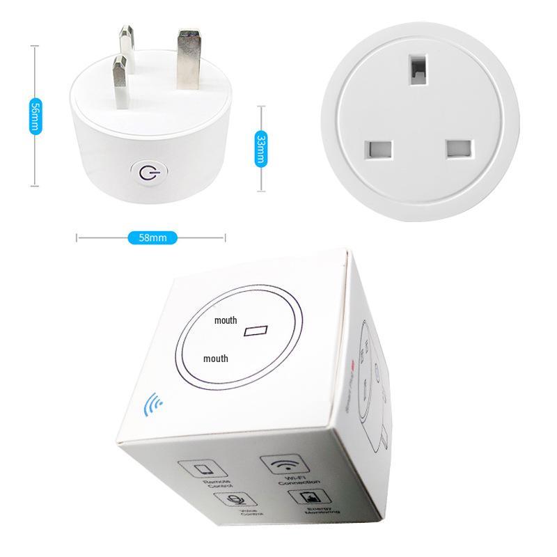 Tuya Smart Plug for Alexa & Google Home - Small Round UK Plug