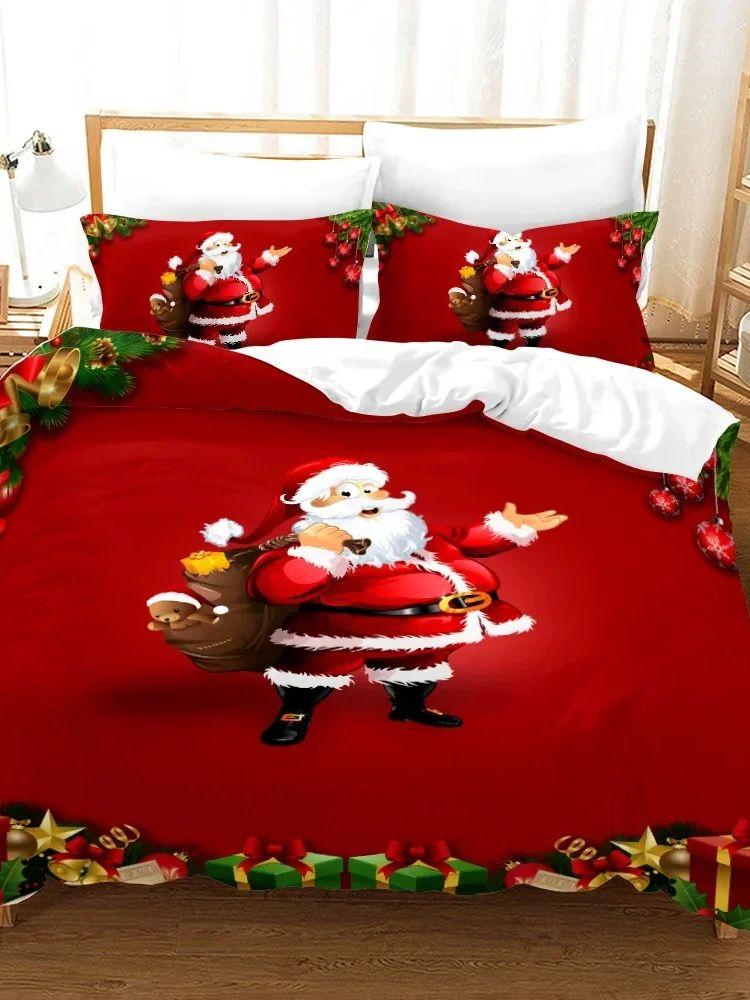 Merry Christmas Duvet Cover Christmas Graffiti Bedding Set Happy New Year Quilt Cover Holiday Gifts Bedroom Decoration
