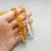 Glass Pillar God of Wealth Pendant Citrine Buddha Amulet Sweater Chain