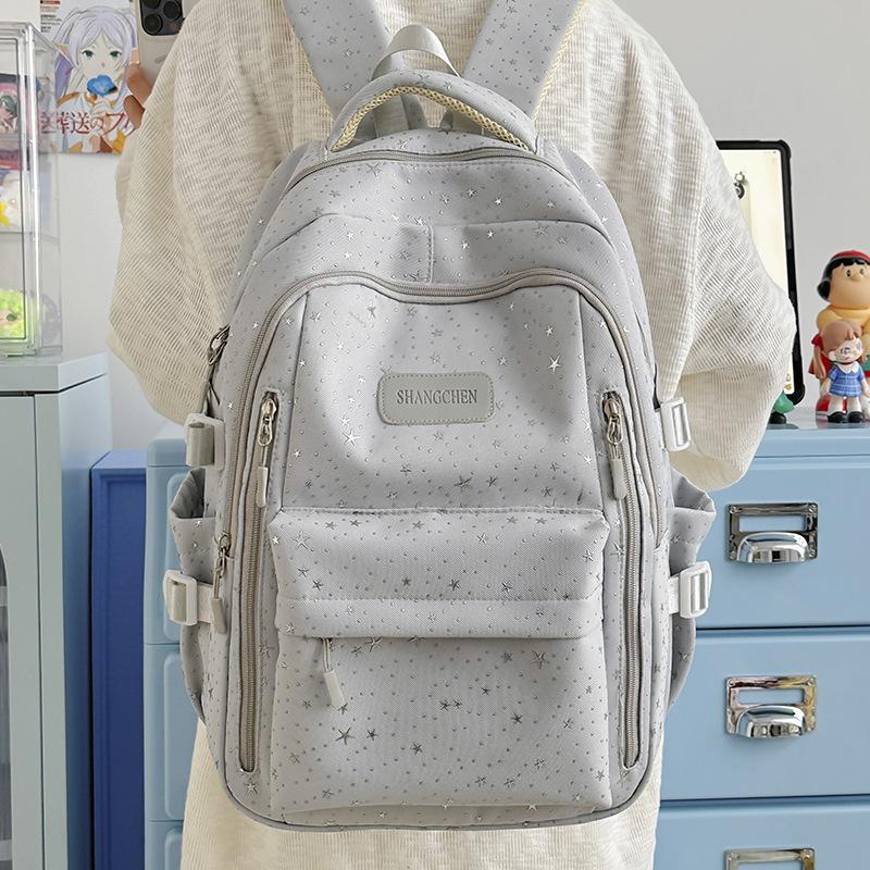 Schoolbag Korean Version of College Style High Value Junior High School High School Student Schoolbag Large Capacity Sweet Star Backpack Travel 
