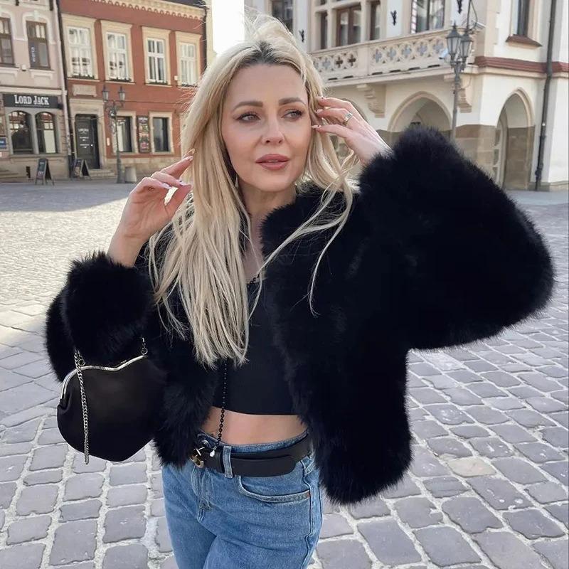 Fur jacket women's short fox hair women's high luxury luxury fluffy plush women's elegant temperament