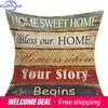 Retro retro style printed polyester pillowcase living room sofa cushion cover household pillow x