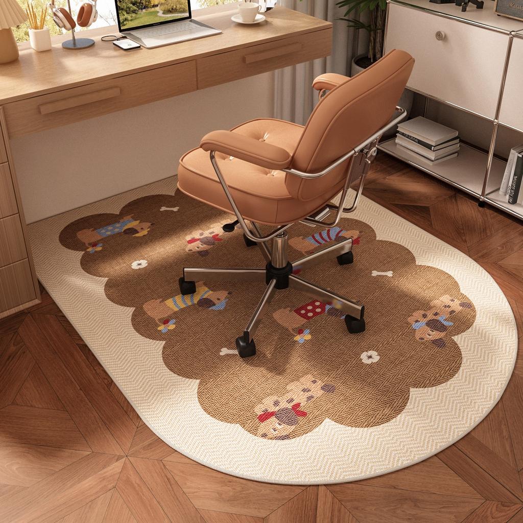 Study Carpet Non-Slip Waterproof Wear-Resistant Floor Mat Children'S Room Fun Cute Pattern Rug Semicircle Home Decoration Mats