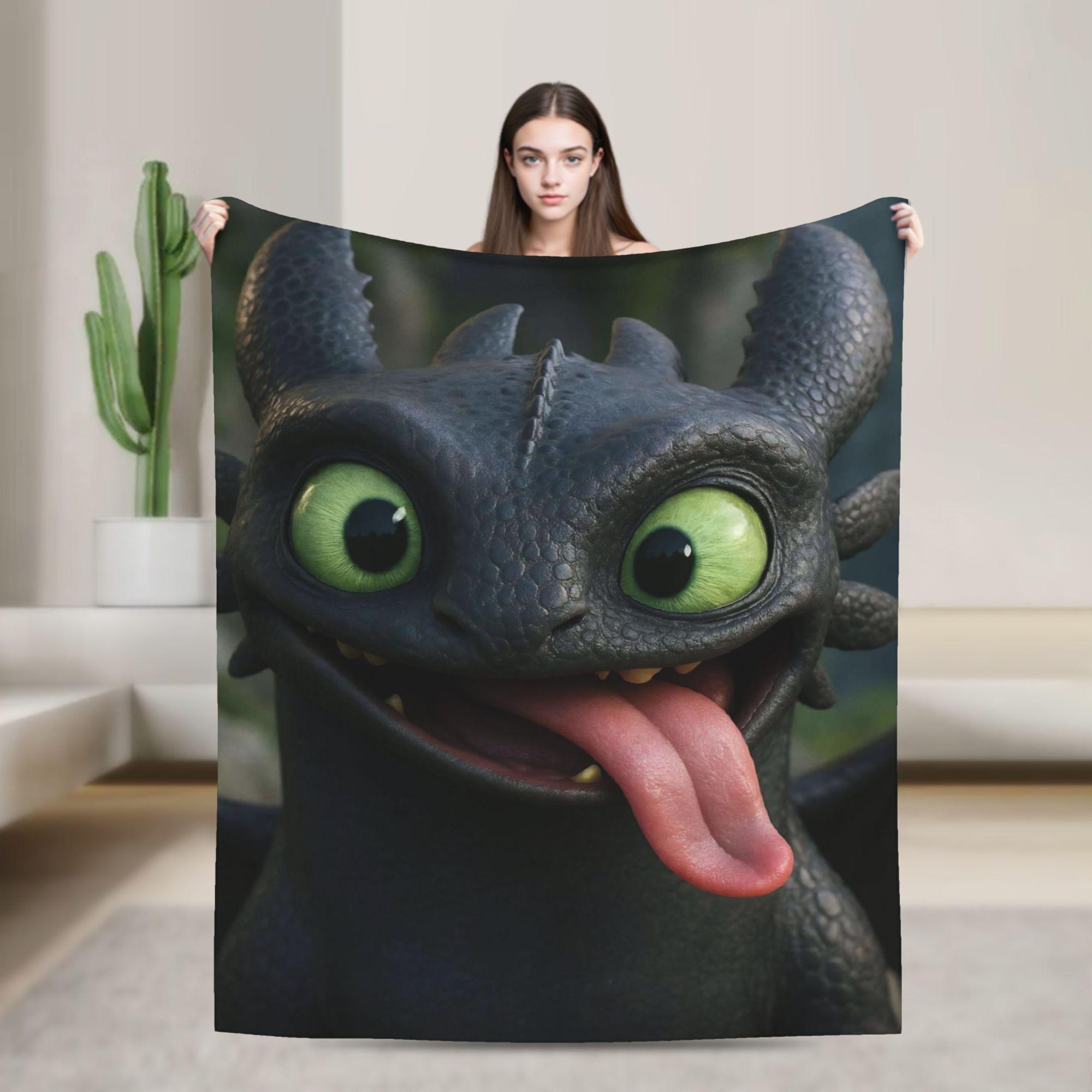 

Cartoon cute T-Toothless Flannel Blanket Winter Super Warm Throw Blanket for Child Outdoor Novelty Bedspread Sofa Bed Cover 30x40in