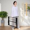 VECELO Folding Clothes Drying Rack, 74.5cm Wide X 36.5cm Deep X 105cm High, Steel Construction, Compact, No Assembly Required, Simple, Sturdy, Black