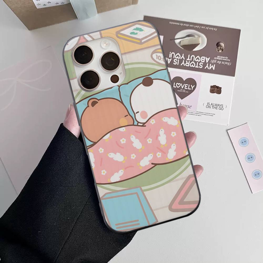 BUBU DUDU Cartoon For IPhone 17 16 15 11 12 13 14 Pro Max Plus Pro Corrugated Translucent Back Phone Cover