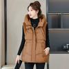 Winter Down Cotton Vest Jacket Women Sleevele Jacket Hooded Parkas Warm Vest Coat Female Waistcoat Overcoat