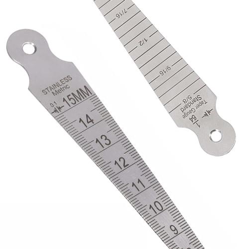 Wolfride Taper Gauge, 2-Type Unit Hole Diameter Measurement, Metric and Inch Dimensions, Gap Gauge, Hole Diameter Measurement, Length Measurement, Sta