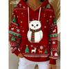 Women's Pullover Hoodie Sweatshirt Graphic Animal Christmas Punk Active Vintage Long Sleeve Hooded Regular Street Tops Winter