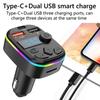 C4 Car Bluetooth Colorful Light 2 Usb 3A Hands-Free Radio and TV Broadcasting Equipment Car Wireless MP3 Player FM Transmitter