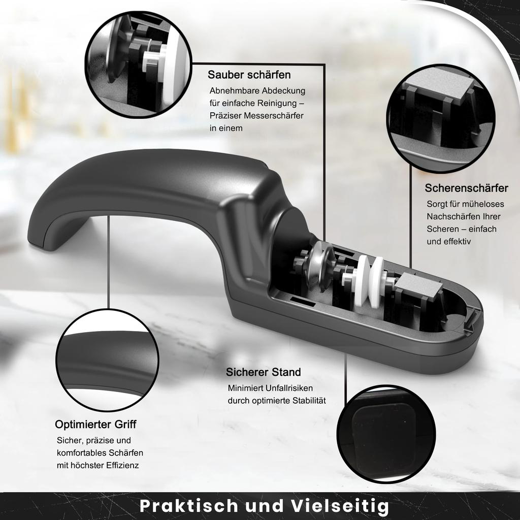 TAIDEA Home Use 3 Stage Knife Sharpener - Universal Manual Grinder for Blades Scissors Kitchen Tools | & Quick Sharpening