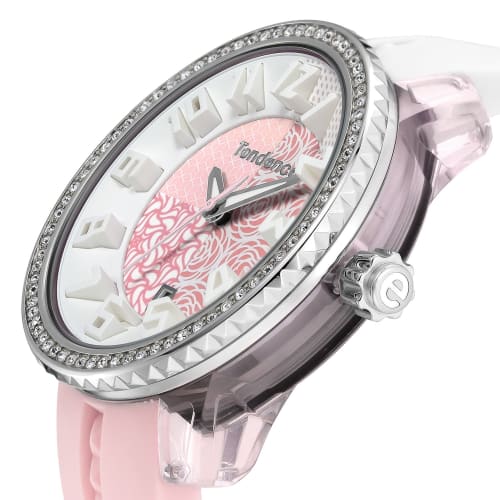 Tendence Crazy Medium Watch, White/Pink Dial, Stainless Steel, Mineral Glass, Quartz Movement, 42.5mm, Women's, TY930065