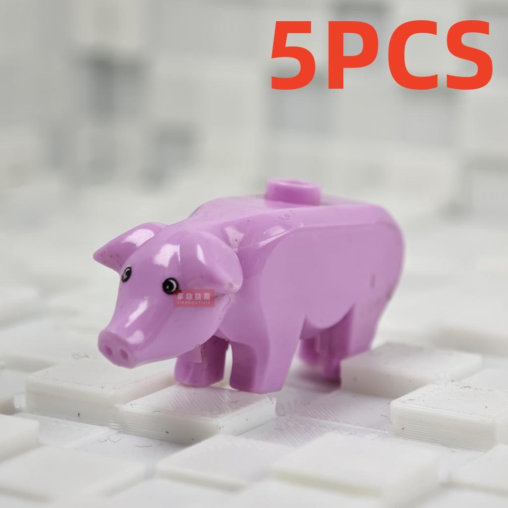 MOC City Animal Building Block Figures Eagle Owl Panda Parrot Seagull Penguin Zoo Fram Horse Pig Accessories Bricks Toy Gift
