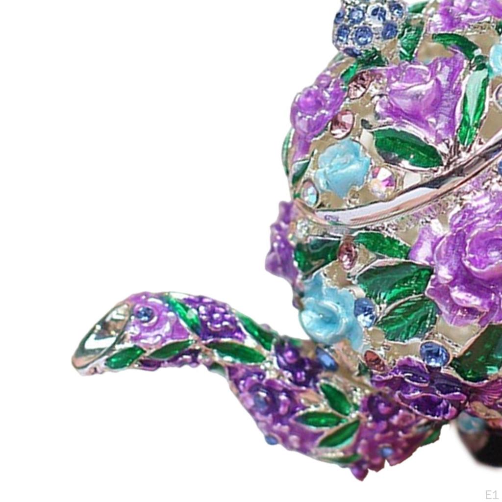 Pudełko na drobiazgi do czajniczka, ręcznie malowane, etui na skarby, dekoracja domu, emaliowany organizer na biżuterię