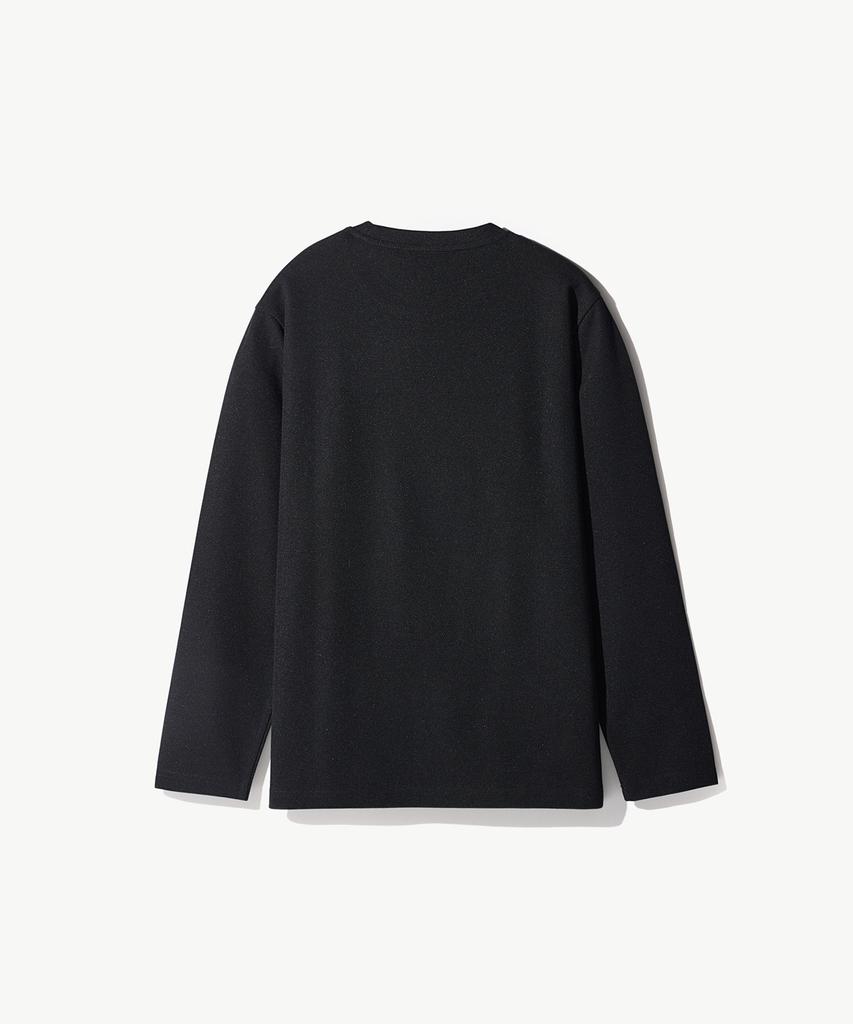 Stico Diems Ripple Knit Round T-Shirt Black (Classic Fit)_Dtswz05Csb