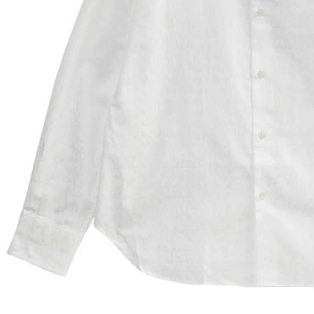 Emporio Armani Solid Color Point Collar Button Long Sleeve Shirt Men Shirts White 3D1C86-1NIUZ-F146