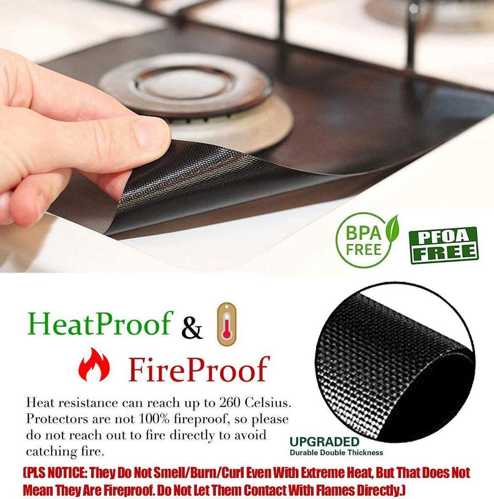 Teflon Gas Stove Protector, 270x270mm, Heat-Resistant, Anti-Stain, Washable Mat.