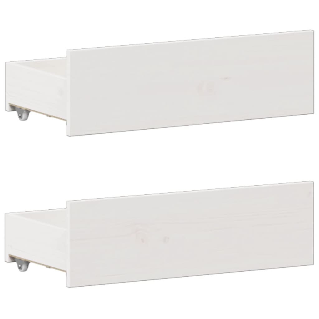 Solid Wood Bed with Shelf Without Mattress White 180x200 Cm Pine
