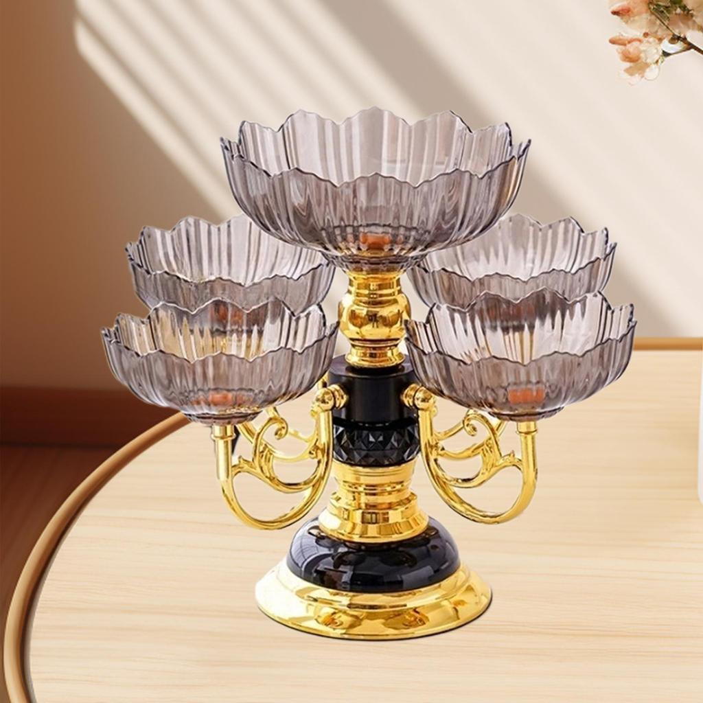 Flower Shape Appetizer Platter Light Luxury Food Storage Organizer Dried Fruit Plate for Table Hotel Party Wedding Veggie