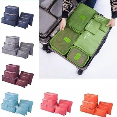 6 PCS Travel Storage Bag Set for Clothes Tidy Organizer Wardrobe Suitcase Pouch Travel Organizer Bag Case Shoes Packing Cube Bag