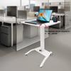 Adjustable Rolling Desk, Adjustable Podium Desk, Standing Lifting Desk Accommodate IPads, Books, Laptops for Home Offices White