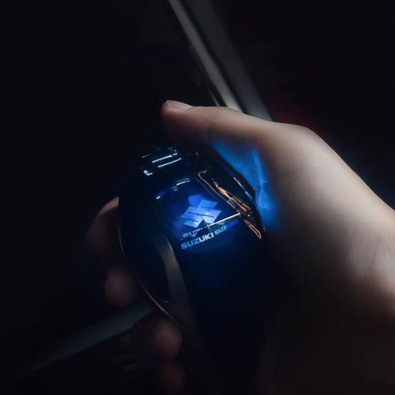 HECQ4 Crystal Car Gear Shift Head LED Illuminated Logo Gear Head for SUZUKI Swift SX4 Jimny Samurai Alto Liana Ignis Grand Vitara