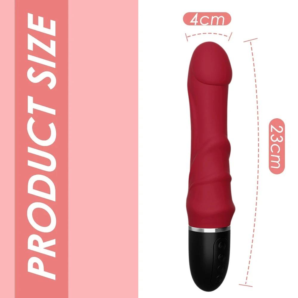10 Modes Strong Motor Realistic Soft Silicone Dildo Vibrator - Intense G-Spot & Clitoral Stimulation Adult Masturbator for Women
